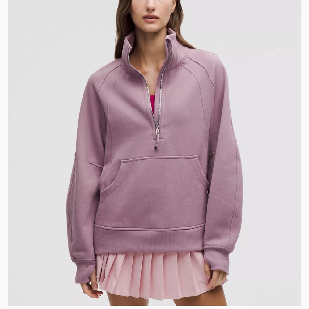 lululemon athletica Lavender Lux Scuba Oversized Funnel-Neck Half Zip Long